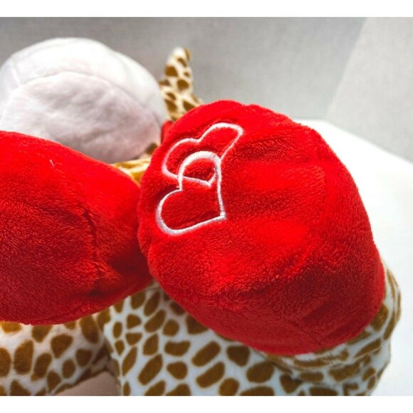 Giraffe Valentines Day Plush Toy With Hearts By Animal Adventure Stuffed - Picture 5 of 11